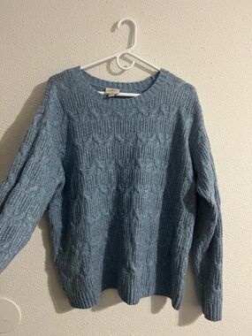 St. John's Bay Light Blue Cable Crewneck Sweater